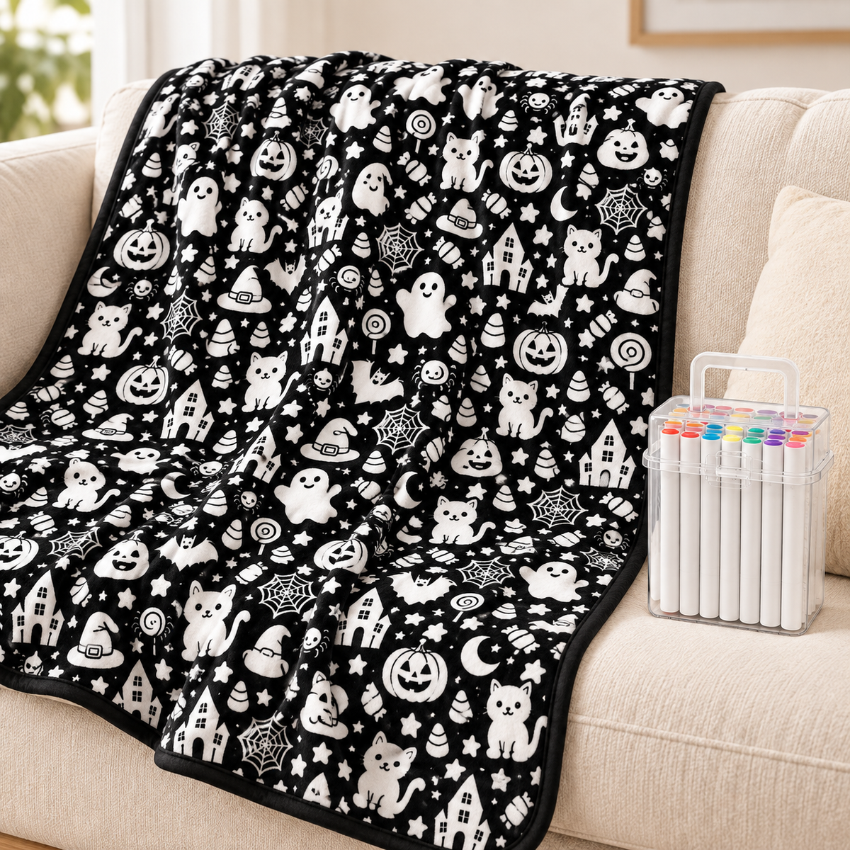 Colorween™ Halloween Coloring Blanket
